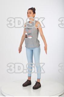 Whole body blue jeans gray woman singlet of Molly 0002